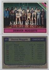 1975-76 Topps Team Checklist Denver Nuggets Team #321