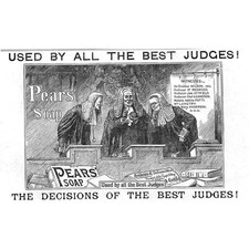 PEARS SOAP Used By all the Best Judges - Victorian Advert 1886