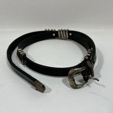 Fossil Vintage Black Leather Concho Silver Accents Western Y2K Size Medium Belt