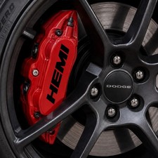 Hemi Brake Caliper Decal 4pc Set Black For Charger Challenger V8 Front Rear