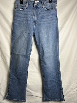 Hudson Woman's Blair High Rise Straight Crop Jeans Medium Wash Denim Size 32