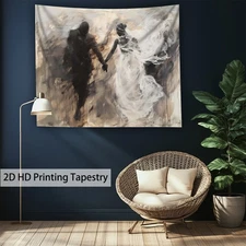 1pc Ultra Large Romantic Couple Abstract Art Tapestry - 2D HD Digital Print Poly