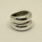 VINTAGE STERLING SILVER DOUBLE BAND MODERNIST PUFF RING 10.5G - SZ 8 - ESPO/RLM