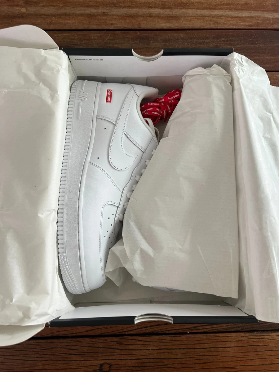 Nike Air Force 1 x Supreme Low Box Logo - White for Sale Nike Air Force 1 x Supreme Low Box Logo - White for Sale