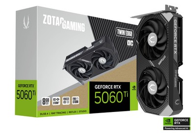 ZOTAC GAMING GeForce RTX 5060 Ti Twin Edge OC 8GB GDDR7 Grafikkarte 3x DP, 1x...