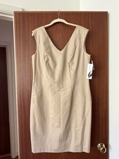 NEW Nine West Suit Separates Size 14 V Neck Dress Sleeveless Zipper Beige Wheat