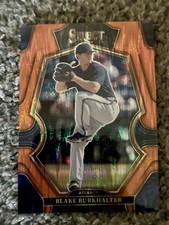 2023 Panini Select - Premier Level Blake Burkhalter #186 Orange Flash Prizm (RC)