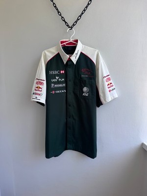 RARE Vintage Jaguar Racing 2003 HSBC Formula 1 F1 Racing Button Up Shirt Sz 2XL