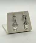 Silver Tone Clear Crystal Style Drop Clip On Earrings Vintage Style