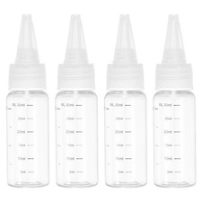 30ml/1OZ Squeeze Bottles with Top Cap, 4 Pcs Dispensing Bottle, Transparent