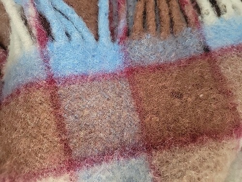 Vintage Pendleton 1950s / 1960s WOOL Throw Blue Plaid Lap Blanket 60" x 42 USA - Picture 7 of 11