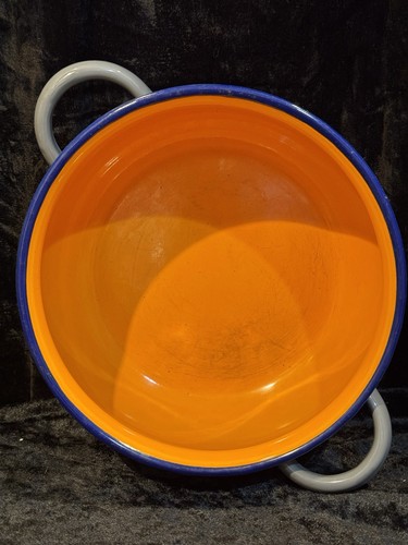 Vaso doppio manico smaltato grigio Peter Max vintage con coperchio hippie psichedelico anni 70 - Foto 4 di 14