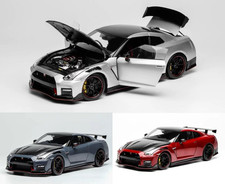 MOTORHELIX 1/18 Nissan GT-R R35 NISMO 2022 Diecast Car Model Gray Silver Red