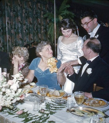 Vintage Stereo Realist Photo 3D Slide WEDDING Showing Off Rings