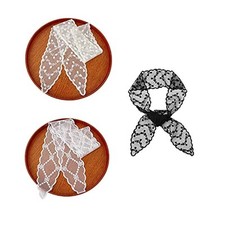 3pcs Lace Headband Head Hair Scarf, Handbag Handle Wrap Ribbon White, Black