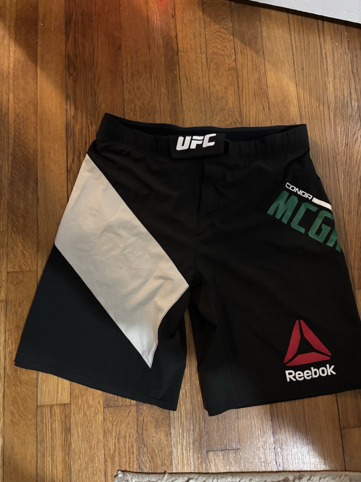 Reebok UFC Conor McGregor Men's Biker Shorts Black White Green Red Logo