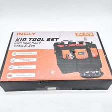 INCLY 24 Pieces Kid Tool Set With Real Hand Tools And Bags