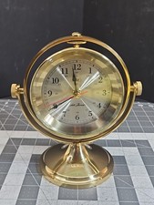 Seth Thomas SCHOONER SHIPS CLOCK Model 1044 Brass Swivel MONSANTO GUC Vintage