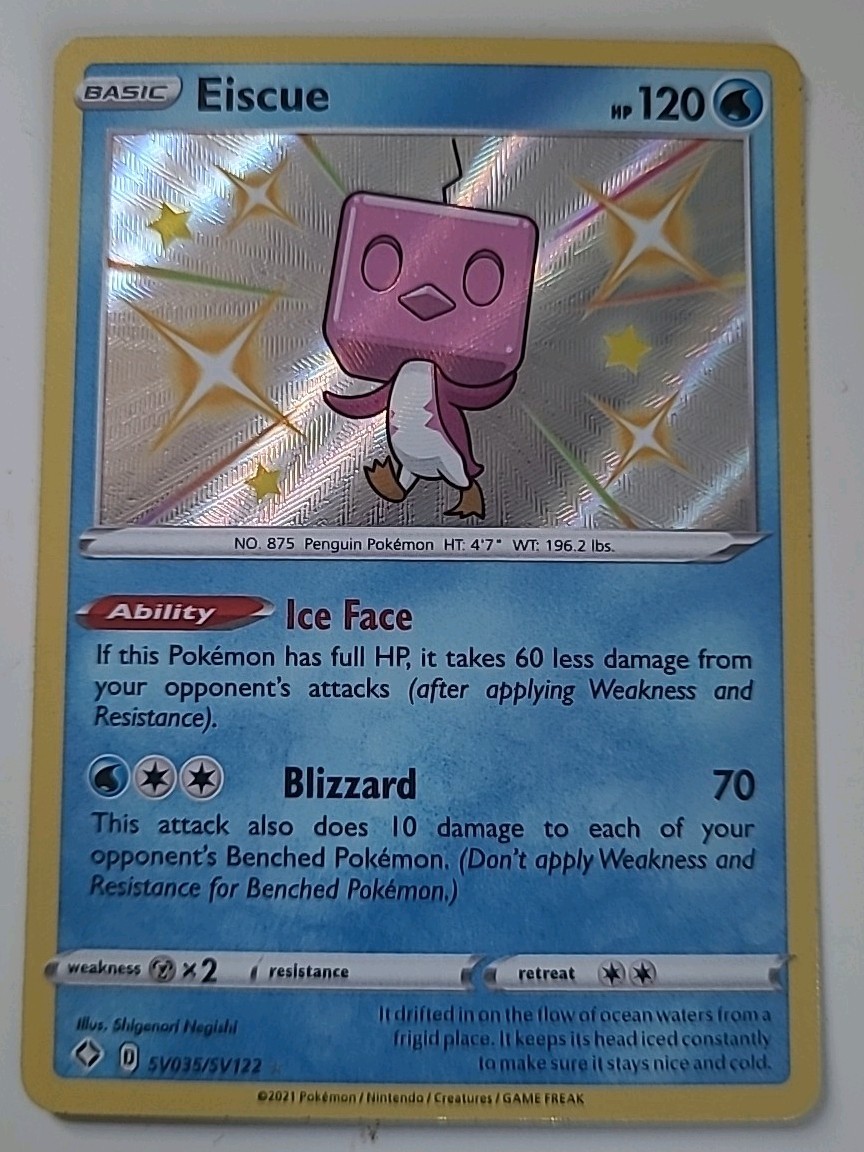 Eiscue SV035/SV122 Pokémon TCG 2021 Shining Fates Shiny Vault Holo Rare NM