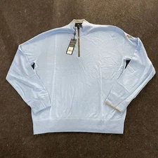 GREYSON Saratoga Quarter-Zip Sweater Men's Size L Wolf Blue