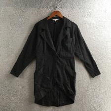 CAbi Midi Blazer Jacket Womens XS Black Notch Lapel Long Sleeve Pockets Casual