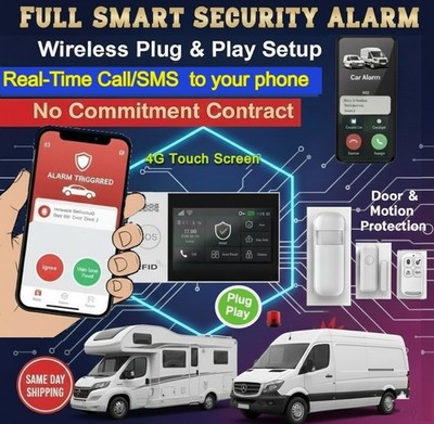 Van Camper Wohnmobil Funkalarmanlage Sicherheitssystem Tür-Bewegung SMS/Anrufalarm