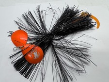 7.5” Musky Mayhem Double Showgirl Black Orange RT Bucktail Spinner Musky Lure