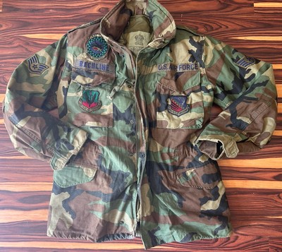 US Air Force Cold Weather Woodland Field Jacket Sz S Regular 8415-01-099-7831