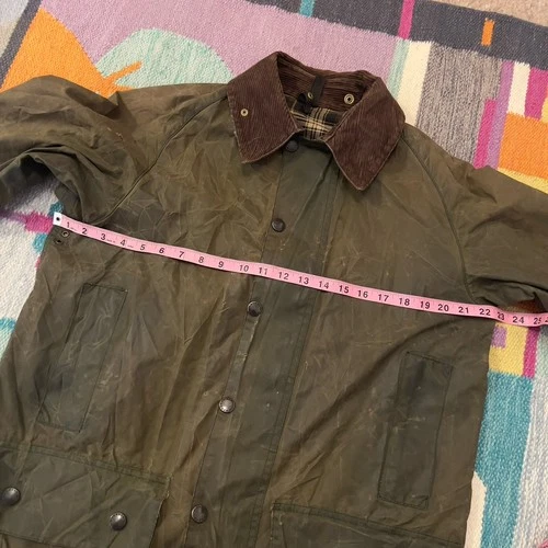 Barbour Beaufort 38 AS IS Waxed Cotton Jacket Khaki Olive England A150 Canvas image 14