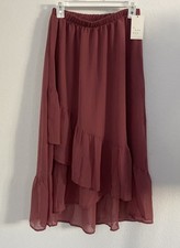 Women's Ruffle Midi Skirt - A New Day Rose Pink S