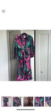 Farm Rio Maxi Midi Dress Long Sleeve Floral Tropical Green And Pink