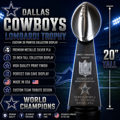 Custom 20'' Dallas Cowboys ALL Superbowls Lombardi Trophy Like