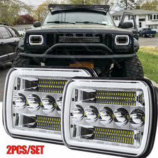Pair For Jeep Cherokee Xj 1984-2001 5x7 7x6 Led Headlights Sealed Highlow Beam