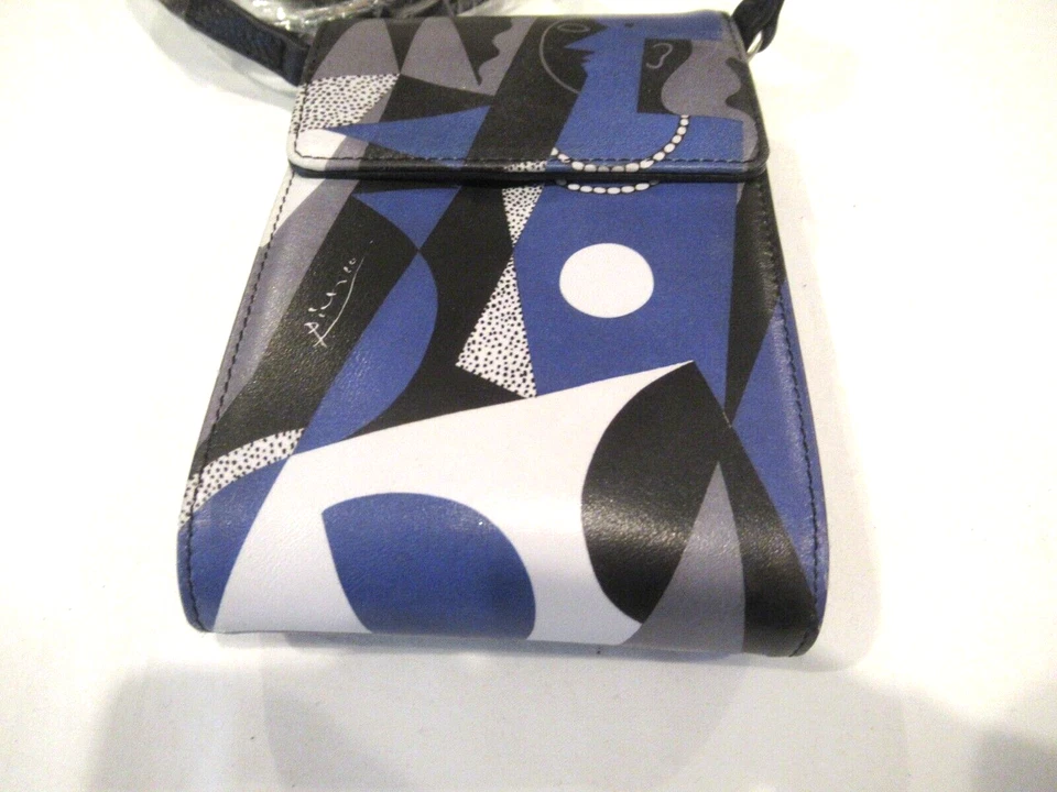 Icon Monedero Negro y Azul, Correa Bandolera 45" Foto 3 de 4