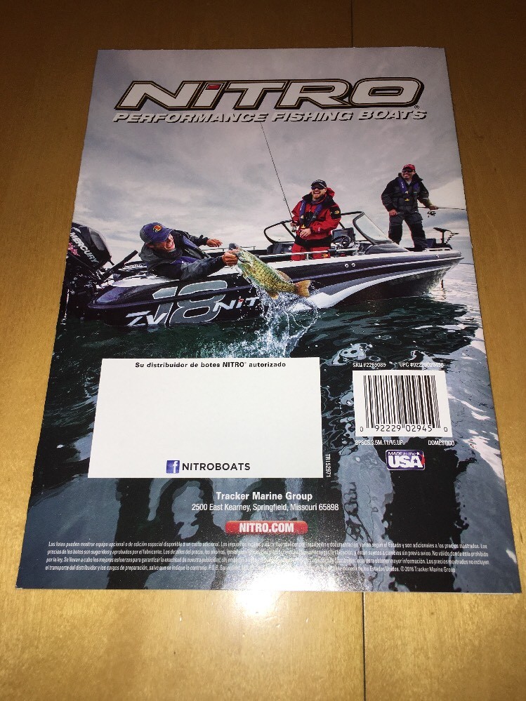 2016 Nitro Boats Fishing Catalog Brochure Z18 Z20 Z21 Z7 ZV21 Spanish