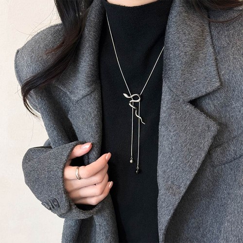 Long Drawstring Necklace Simple Fashion Sweater Chain for Women - Picture 13 of 13