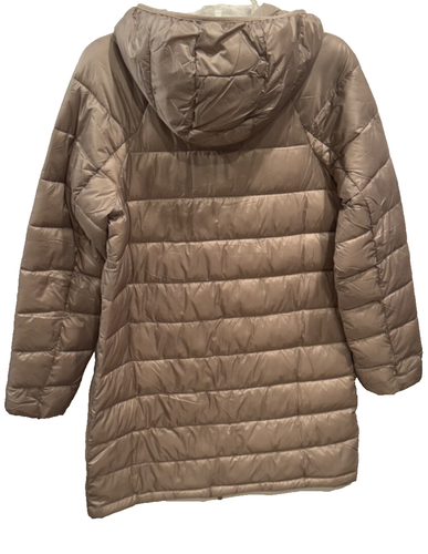 ATHLETA Aire Puffer Parka Jacket Feather Taupe Tan Women Long Packable S Small - Picture 6 of 6