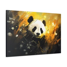 Panda Canvas Abstract Painting Print Animal Wall Art Decor