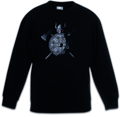 VIKING WARRIOR Kinder Pullover Sword Shield Celtic Triskel Thor Odin Wikinger