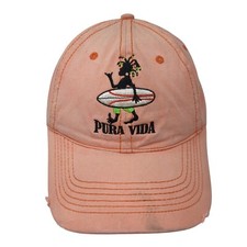 Pura Vida Slideback Hat Pink One Size Adjustable Costa Rica Embroidered