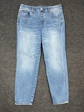 Jag Jeans Women's sz 33 x 25  High Rise Denim Baggy Jeans Stretch waist tapered