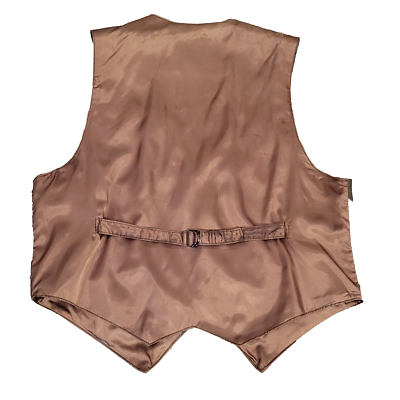 Western Frontier Men's Five Snap Button Pockets Leather Vest Sz L