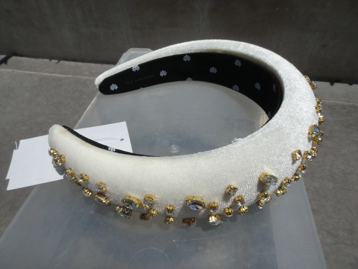Lele Sadoughi Headband, Pick Jet or Off White w/Mixed Gold  display picture 2