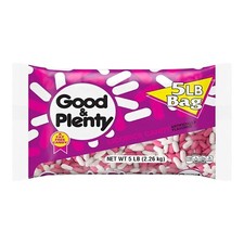 GOOD  PLENTY Licorice Fat Free Candy, Large Bulk Bag, 5 lbs