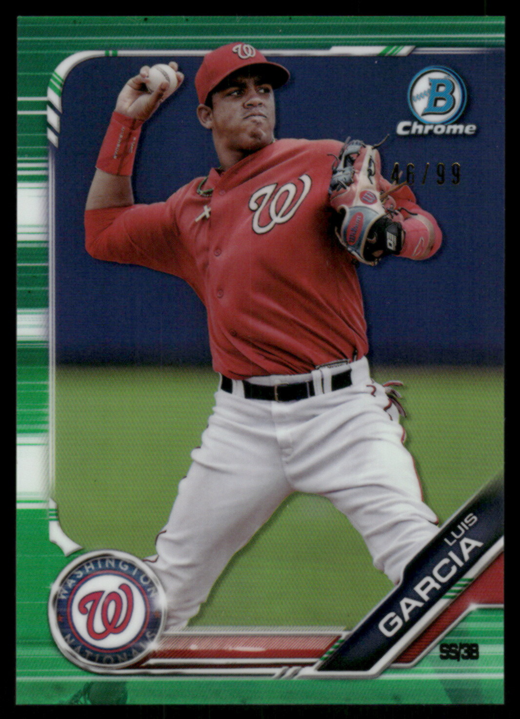 2019 Bowman #BCP-64 Luis Garcia Chrome Prospects Green Refractor SN #/99