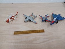 Vintage Tin Toy Military Friction Planes Jets Japan Abd Hong Kong Tin Toy Lot