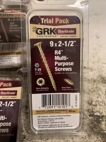 GRK R4 Torx Schrauben #9 x 2-1/2" (20 pro Packung) mit Bits - 16 Stück - Bild 2 von 4