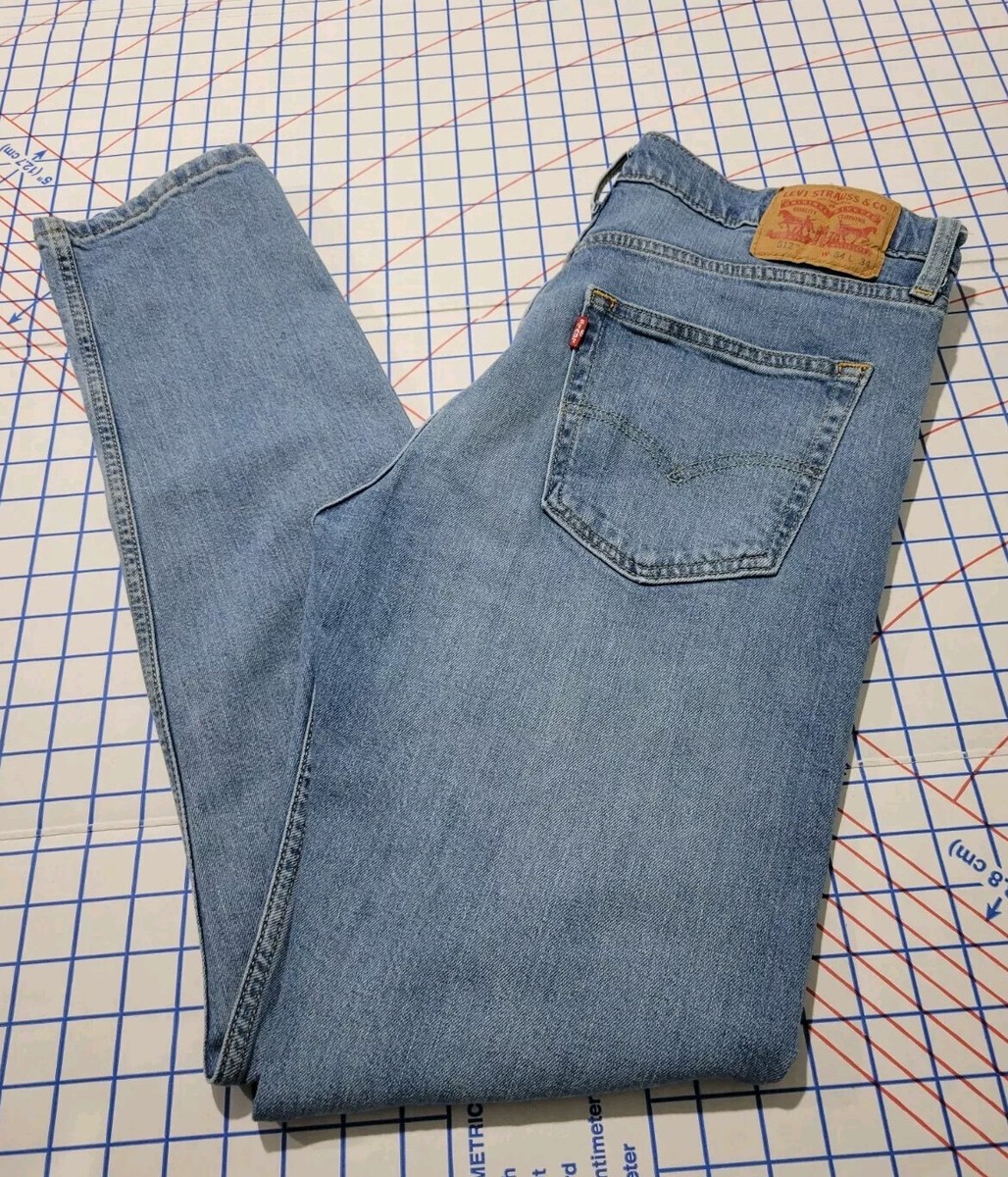 Levis Mens 512 Slim Taper Fit Stretch Jeans Size 34 X 32 (Measured)  Distressed | eBay