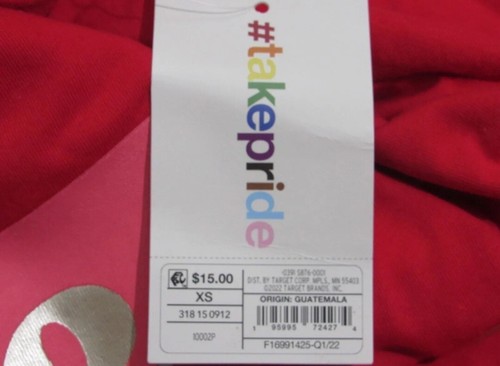 Pride Adult Pronouns Short Sleeve T-Shirt - Red Size XS - Picture 5 of 5