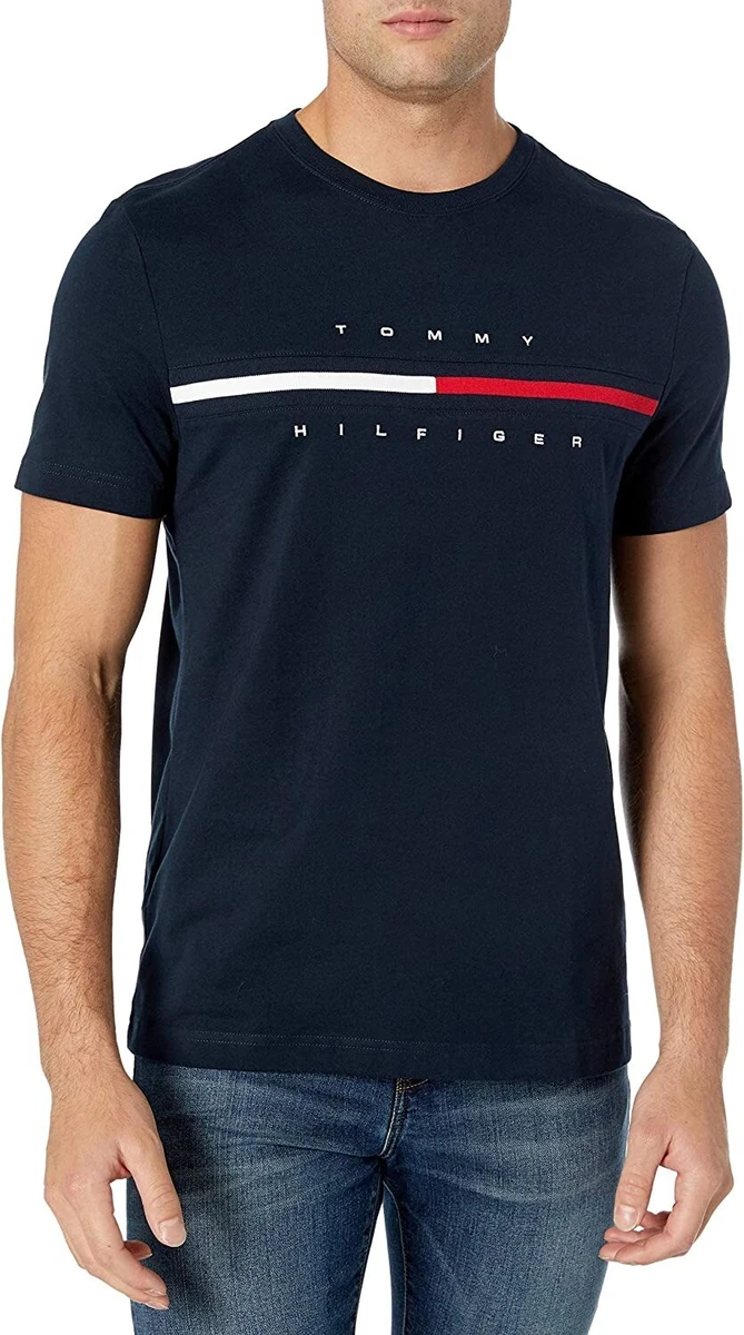 Tommy Hilfiger SKY CAPTAIN Men&#039;s Signature Stripe T-Shirt, US Large eBay